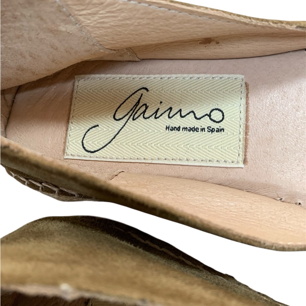 Gaimo Espadrilles Handmade in Spain  Gold and Suede with Textured Finish - Picture 11 of 13